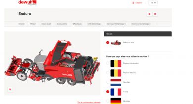 Dewulf : configurez votre machine en ligne.